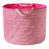 Pink Gingham Round Storage Bag