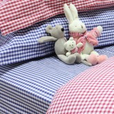 Navy Gingham Fitted Sheet