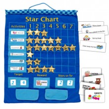Reward Chart - Blue Fabric Star Chart - Fiesta Crafts