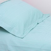 Turquoise Gingham Duvet Set - Double