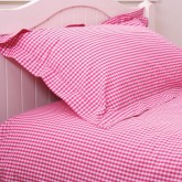 Hot Pink Gingham Duvet Set - Double