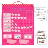 Reward Chart - Pink Fabric Star Chart - Fiesta Crafts