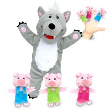 Three Little Pigs and the Big Bad Wolf Puppet Set