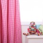 Hot Pink Gingham Pleated Curtains with Lining